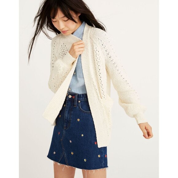 Madewell Cream Sunnyvale Cardigan Sweater Size Medium 41859 - Picture 3 of 11
